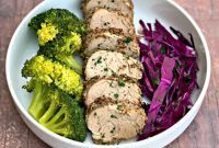 Keto Instant Pot Garlic Pepper Pork Tenderloin Veggie Bowls