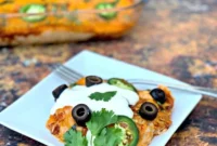 Quick and Cheesy Keto Chicken Enchilada Casserole