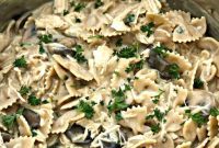 Rich Slow-Cooker Chicken Mushroom Pasta Stroganoff