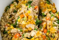 Creamy Cheesy Slow Cooker Chicken and Rice