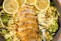Lemon Chicken Pasta with Creamy Garlic Parmesan Sauce