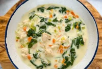 Velvety Chicken Florentine Soup