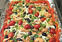 Keto Sheet Pan Mediterranean Shrimp with Zoodles