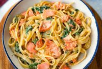 Creamy Salmon Fettuccine Alfredo