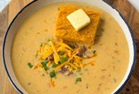 Creamy Beer Cheese Soup with Smoked Bacon