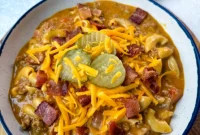 Savory Bacon Cheeseburger Mac Soup