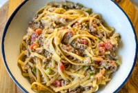 Hearty Ground Beef Alfredo