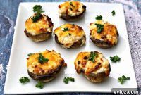 Golden Cheesy Air Fryer Mushrooms