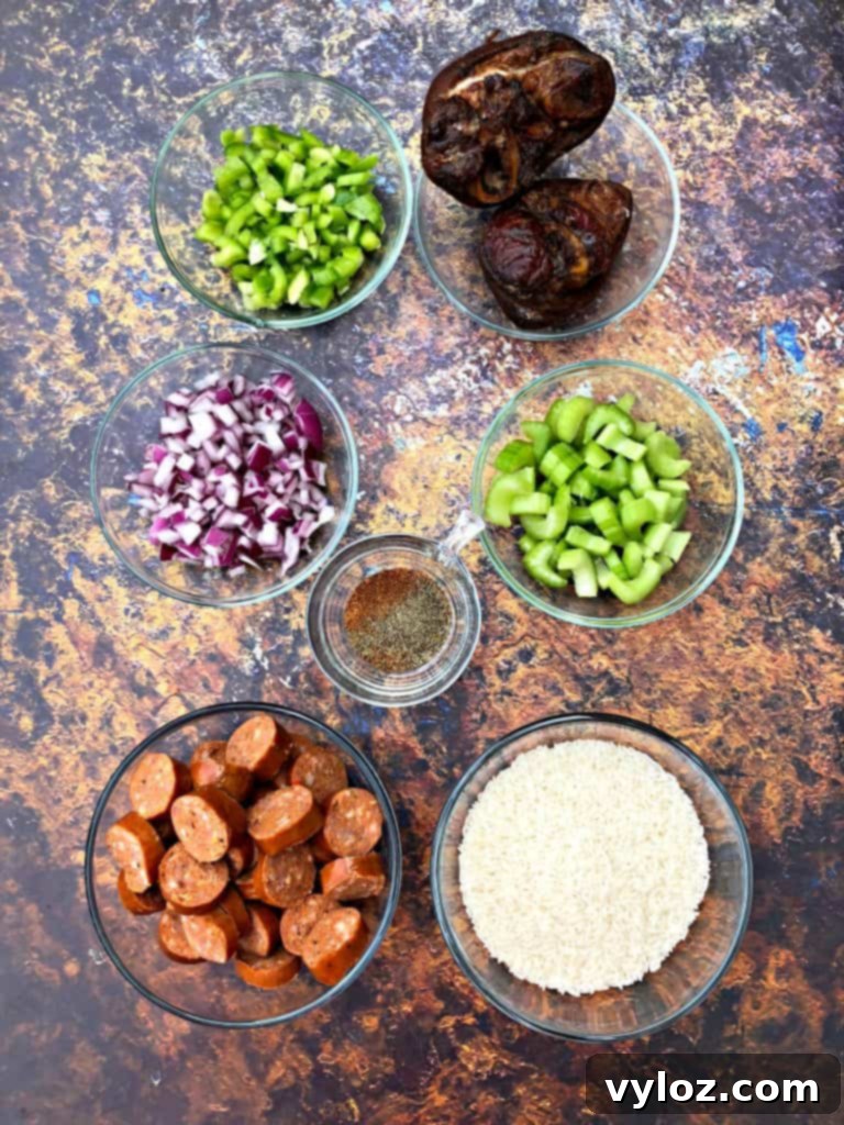 Easy Instant Pot Louisiana Red Beans and Rice 4 ingredients for red beans and rice in glass bowls