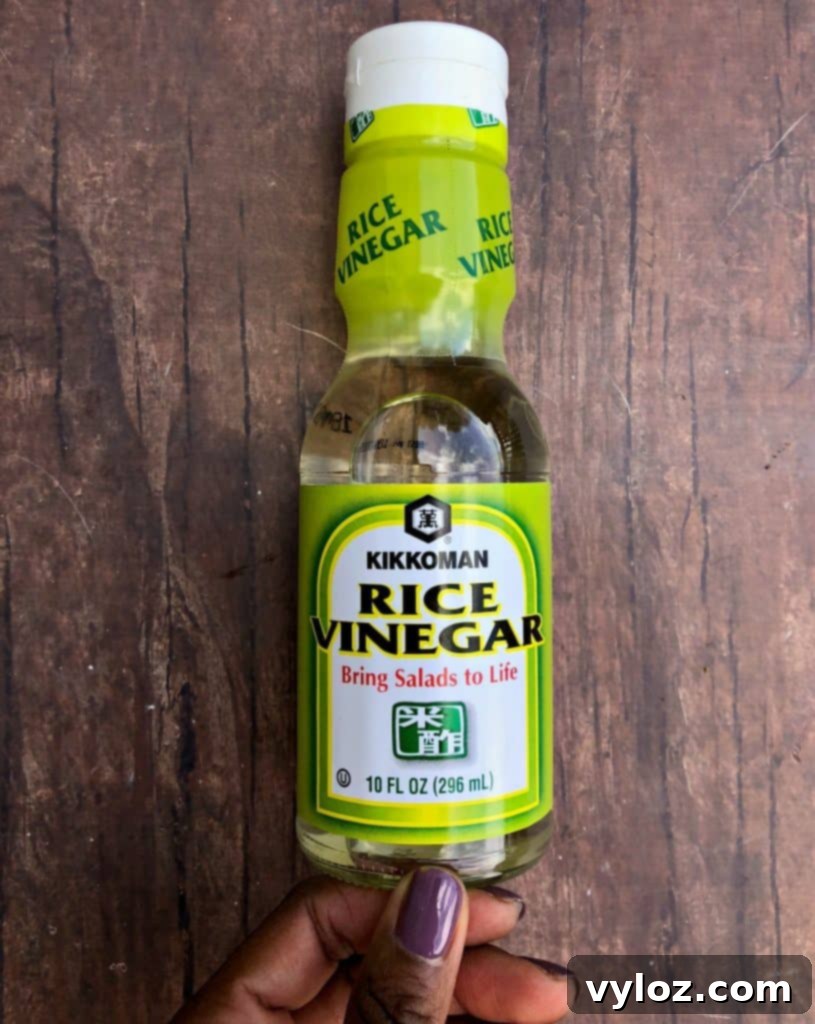 rice wine vinegar, a key ingredient for authentic flavor