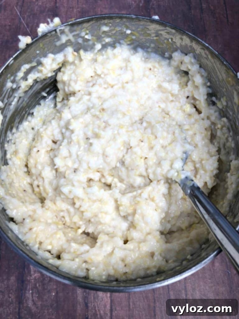 cooked grits in a pan