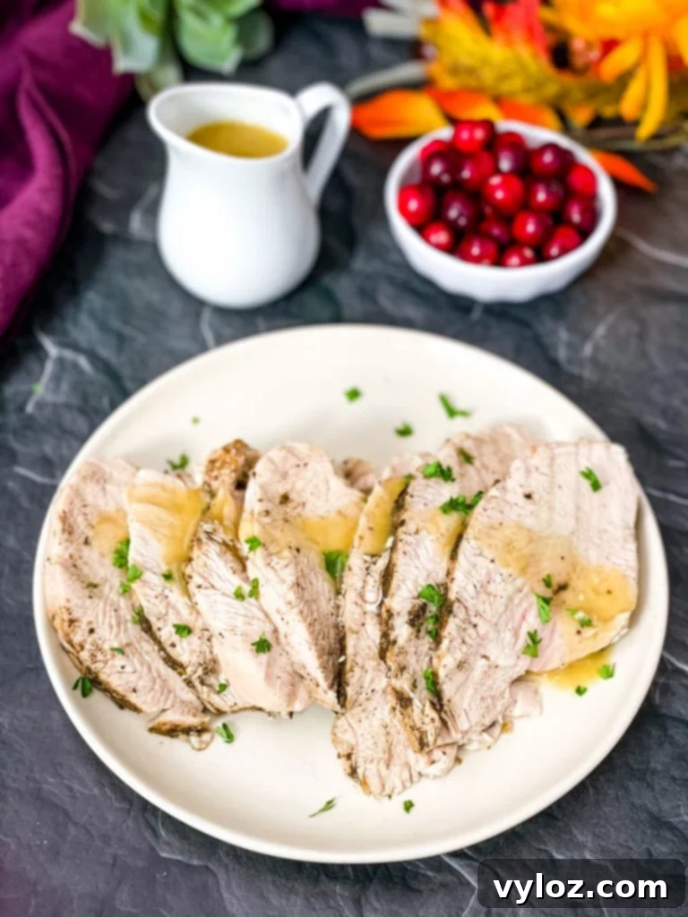 Instant Pot Tender Turkey Breast 8 Raw turkey breast in supermarket packaging.