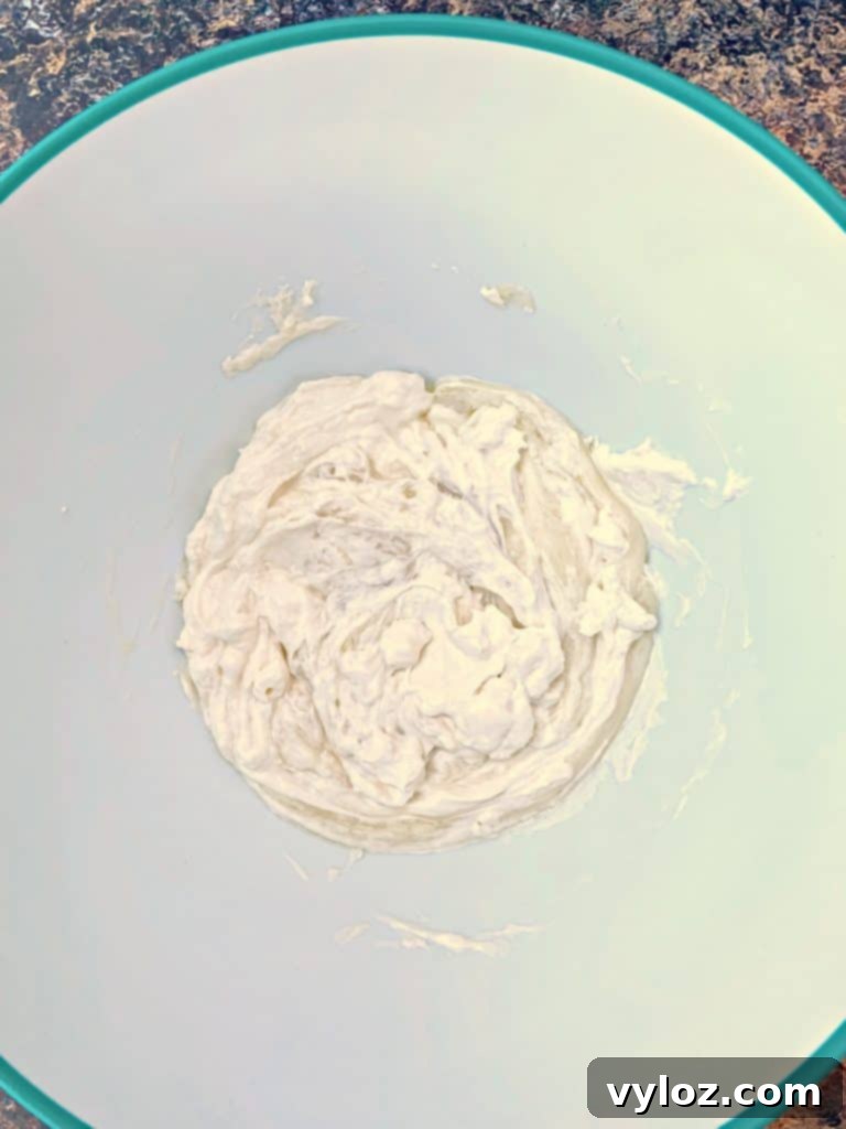 Melted cream cheese and mozzarella mixture