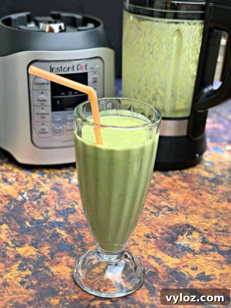 Instant Pot Blender Pumpkin Pie Spice Ice Cream 9 instant pot blender smoothie in a glass with a straw