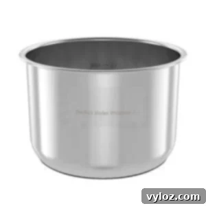 Instant Pot Essentials: Top Accessories and Gift Ideas 8 A shiny stainless steel Instant Pot inner pot