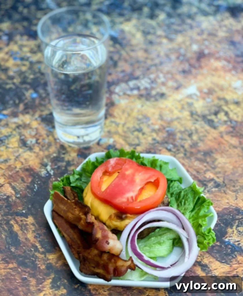 air fryer cheeseburger without the bun