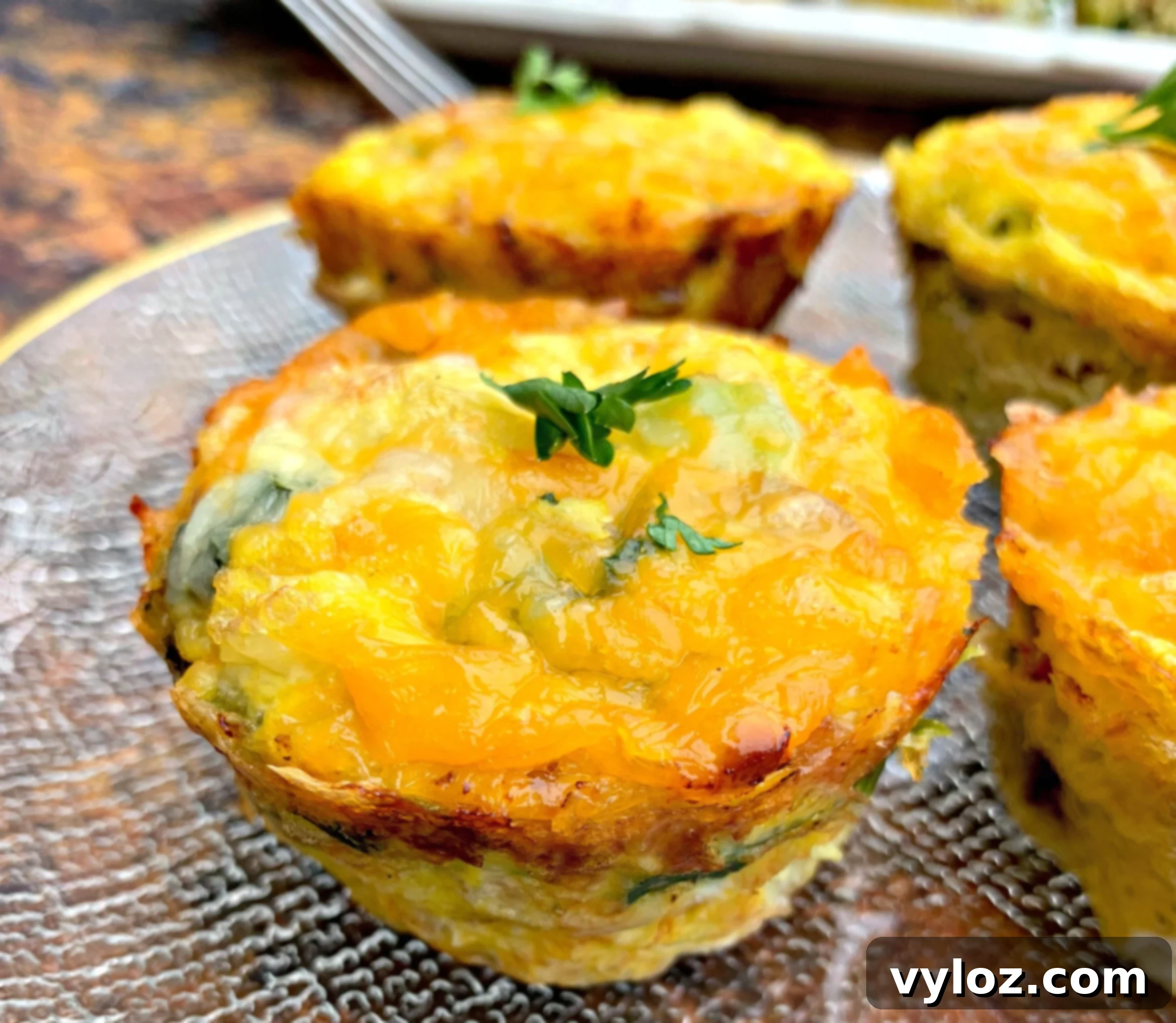 close up photo of keto bacon egg bites