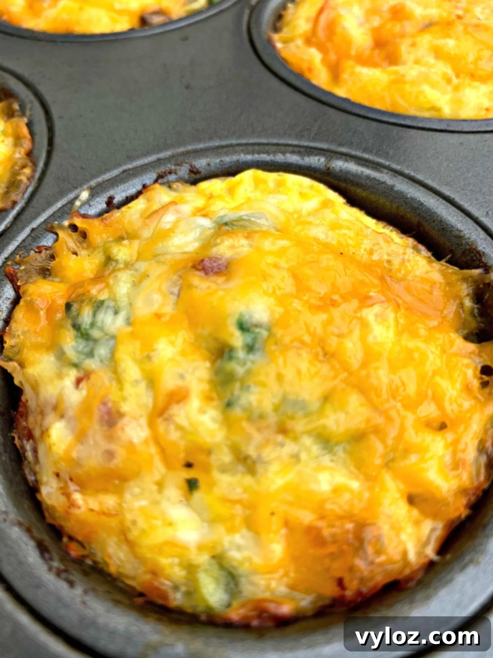 keto bacon egg bites in a muffin tin