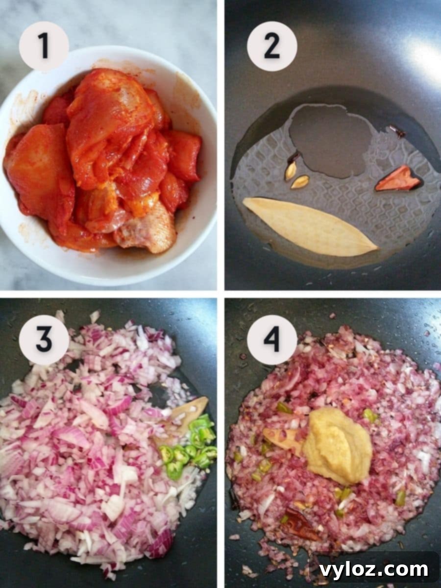 Easy Andhra Style Chicken Curry 3 Andhra Chicken Gravy preparation steps