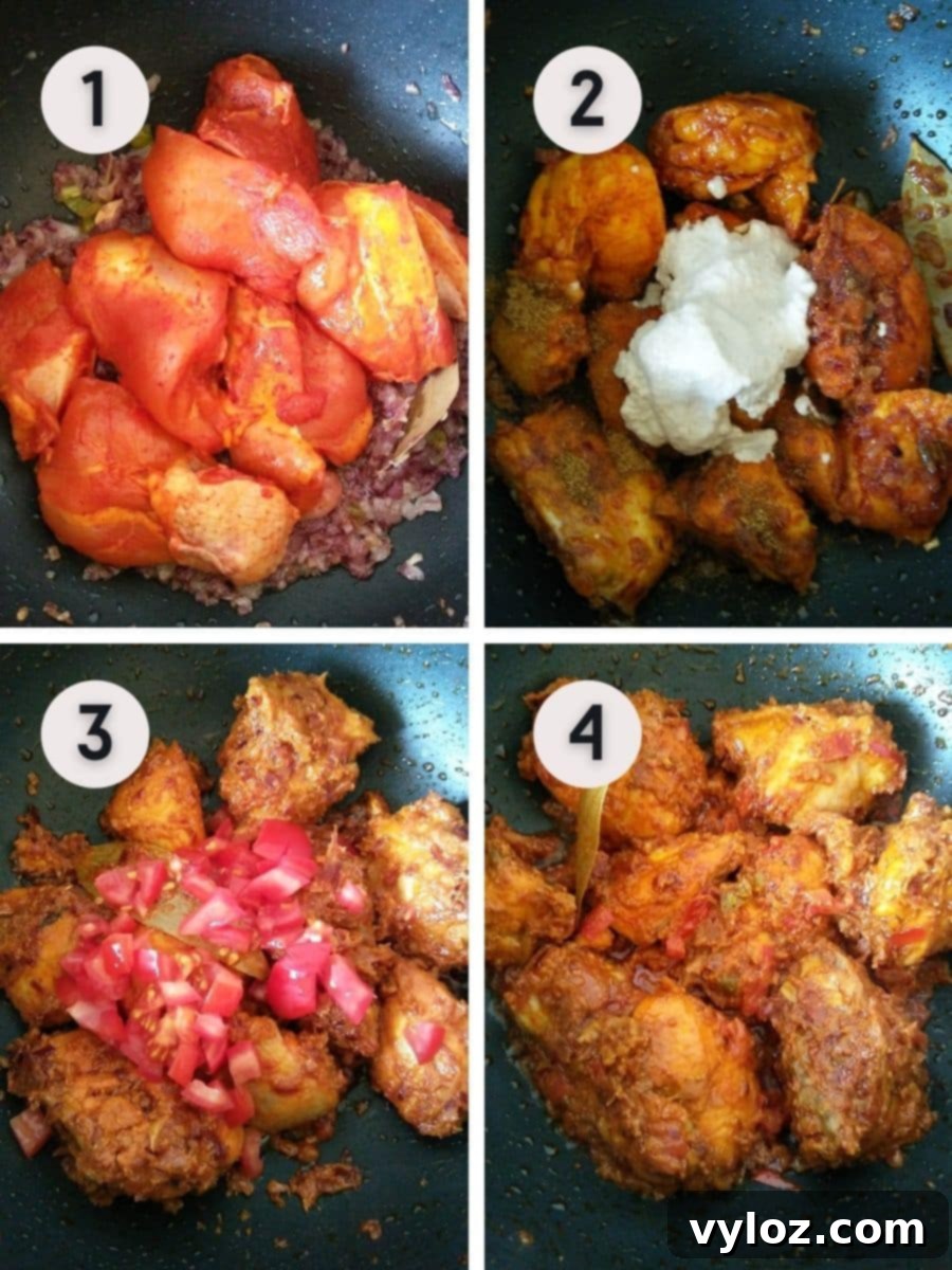 Easy Andhra Style Chicken Curry 4 Preparing Andhra Kodi Kura steps