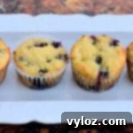 keto blueberry muffins on a white plate
