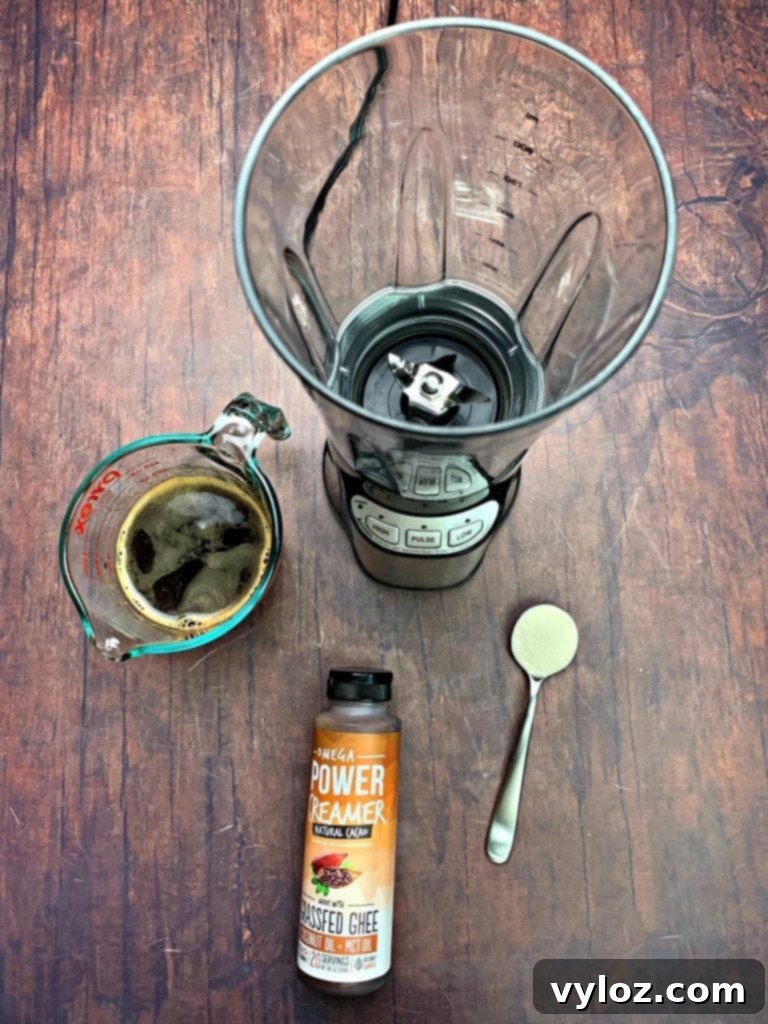 ingredients for keto low carb peppermint mocha