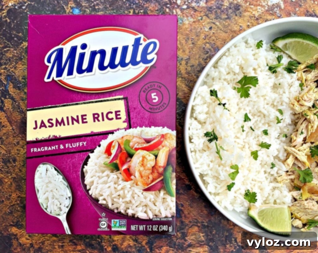 Easy Slow Cooker Curry Chicken Rice Bowls 5 curry chicken and jasmine rice in a white bowl