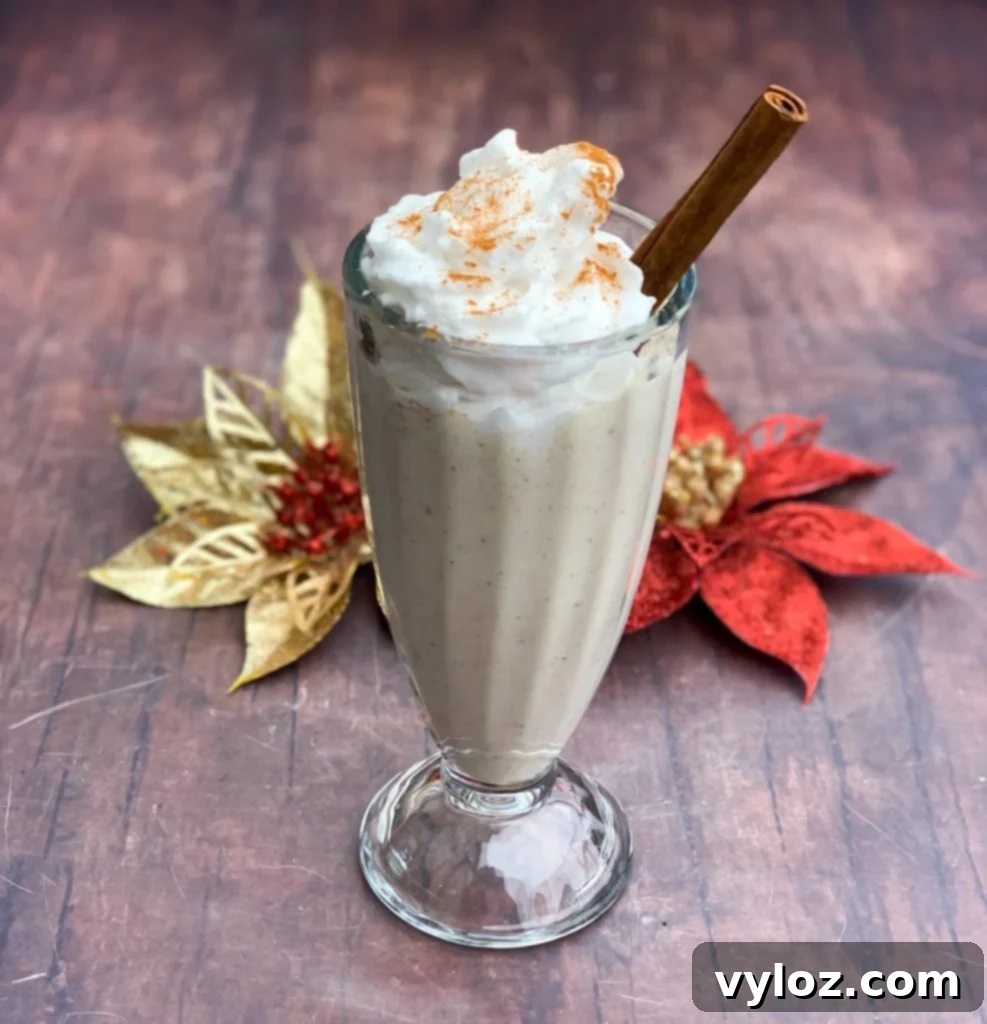 keto low carb egg nog with whipped cream