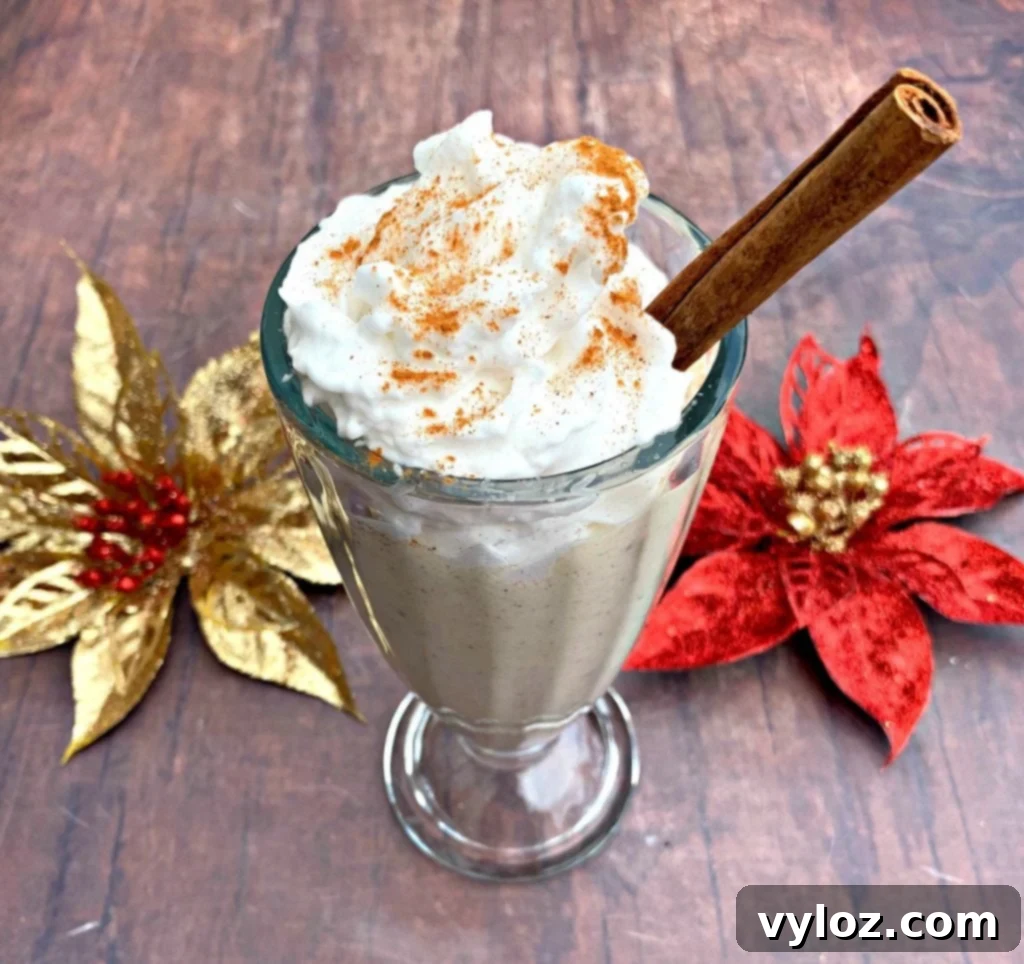 keto low carb egg nog with whipped cream