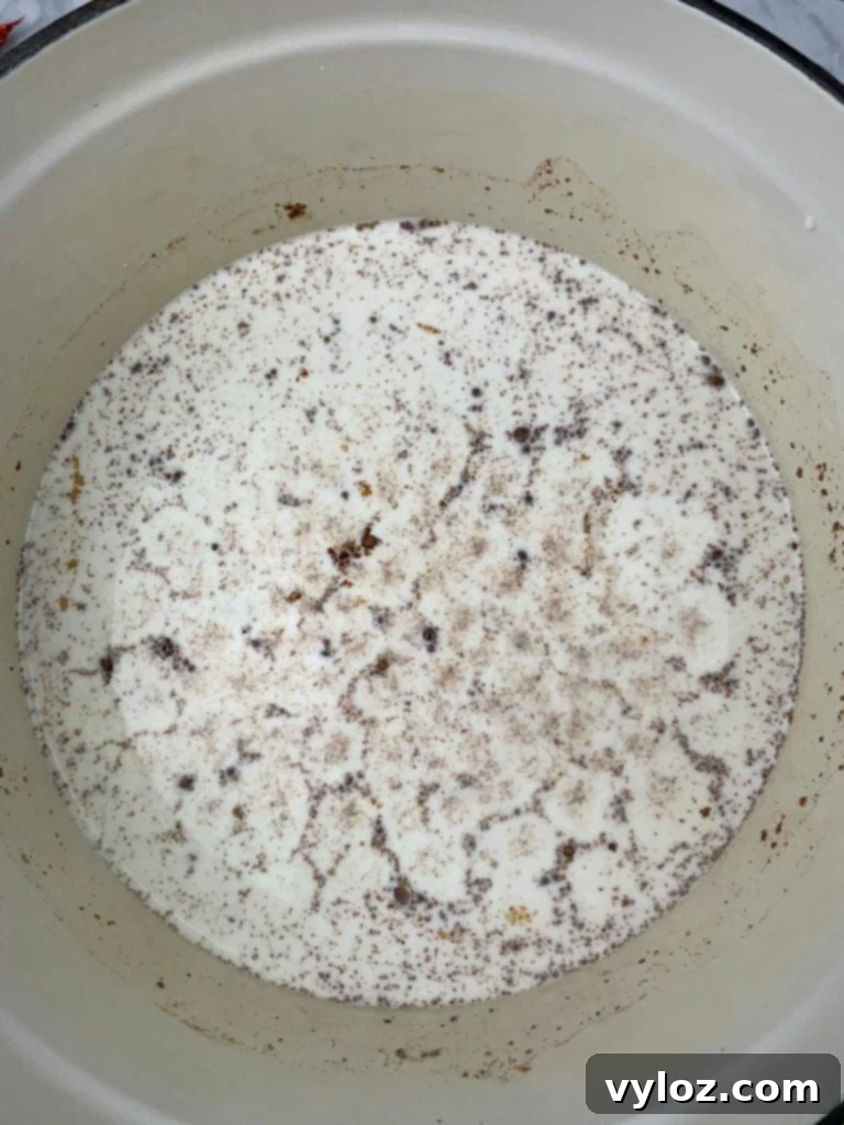 keto low carb egg nog in a pot