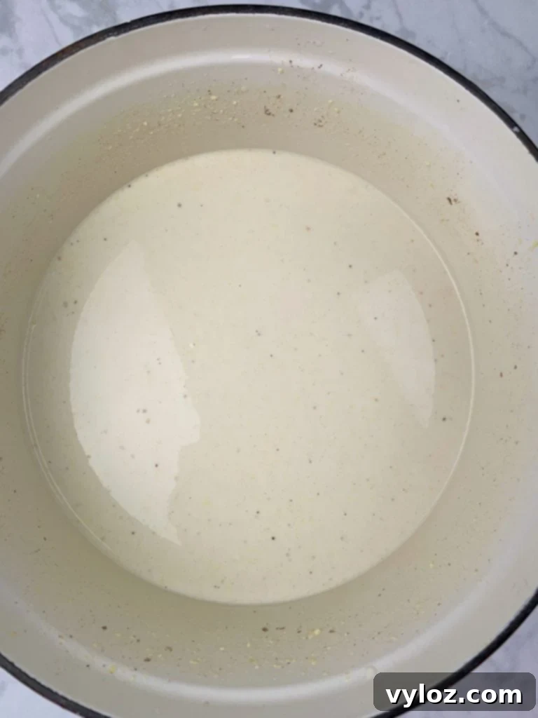keto low carb egg nog in a pot