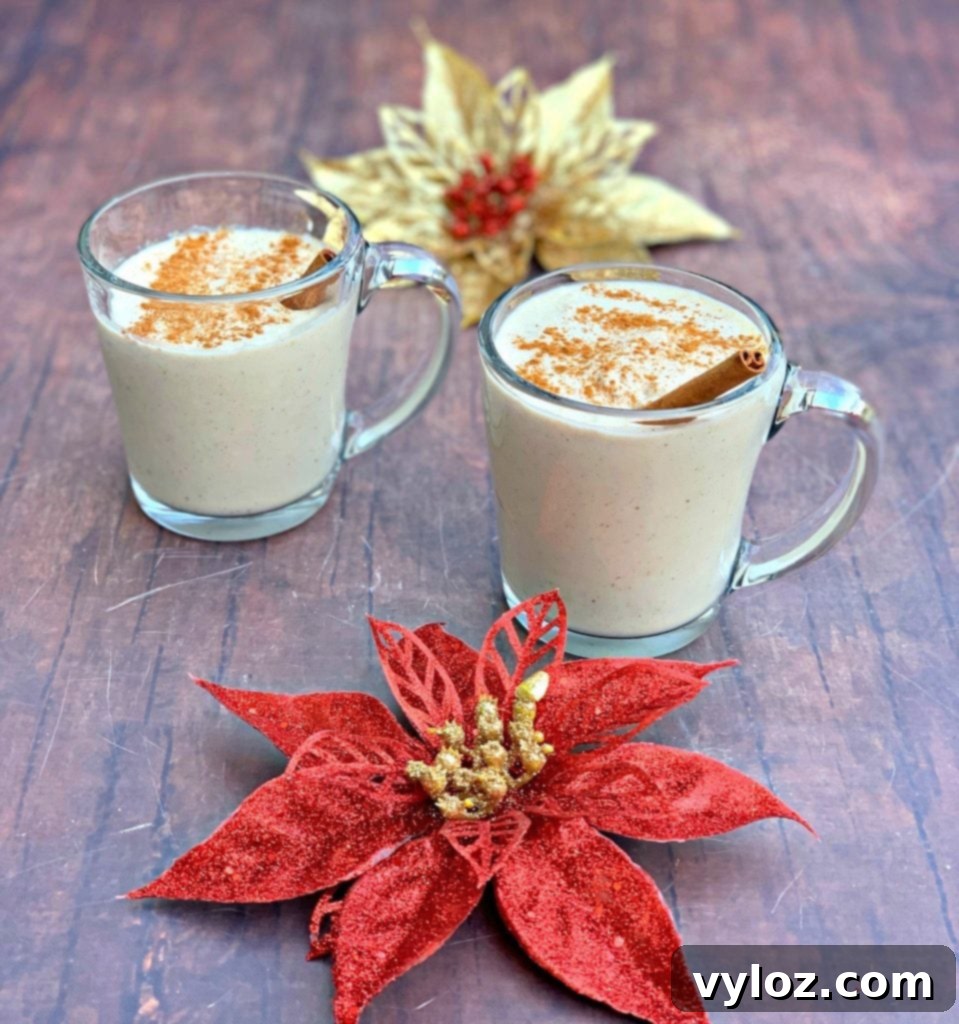keto low carb egg nog in mugs