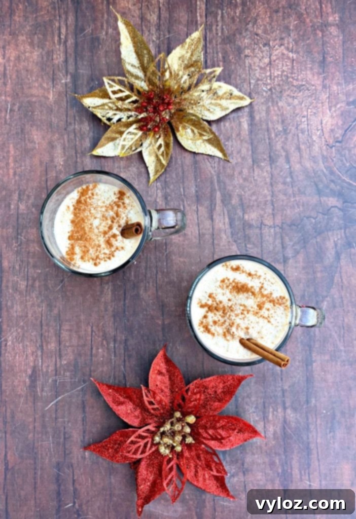 keto low carb egg nog in mugs