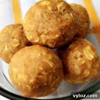 glass bowl with peanut butter protein balls