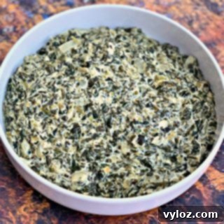 A bowl of hot, delicious keto low carb creamed spinach.