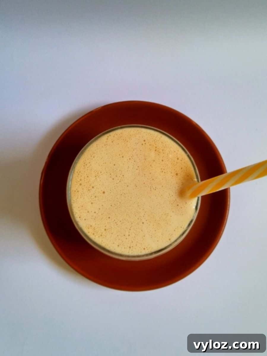 Peanut butter milkshake in a glass