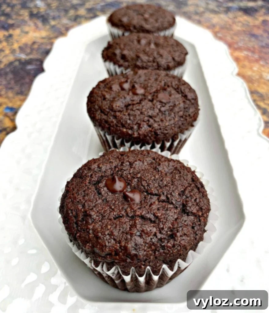 keto low carb chocolate muffins on a white plate
