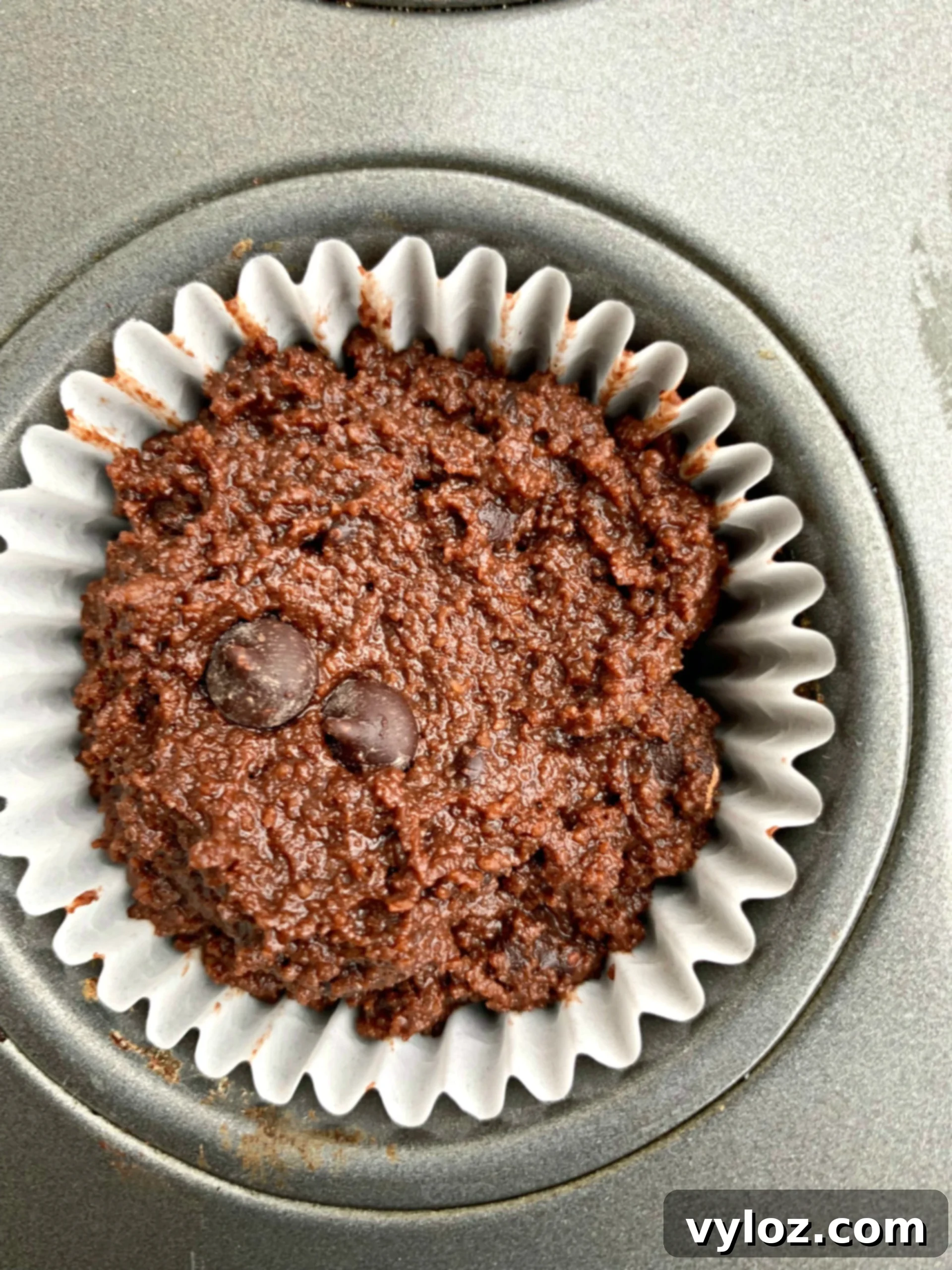 keto low carb chocolate muffins in a muffin tin (pre-baked)
