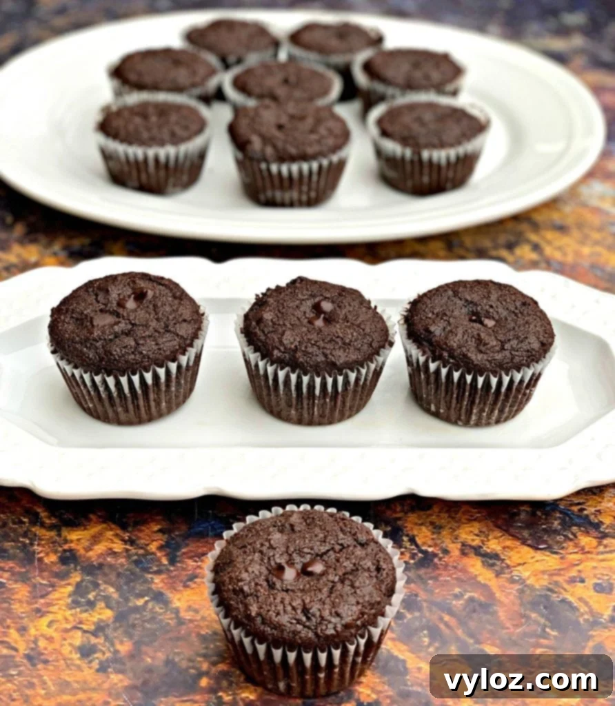 keto low carb chocolate muffins on a white plate