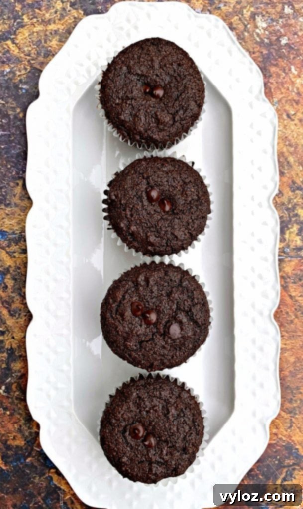 keto low carb chocolate muffins on a white plate