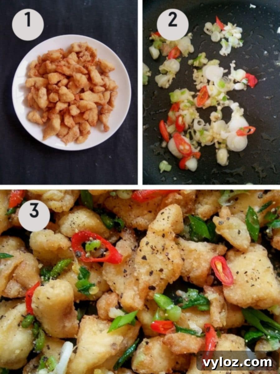 Salt and pepper chicken making steps