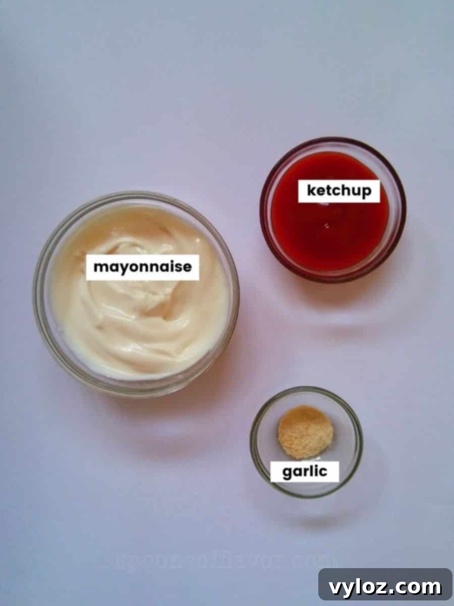 Image showing mayo ketchup ingredients placed on a white background.