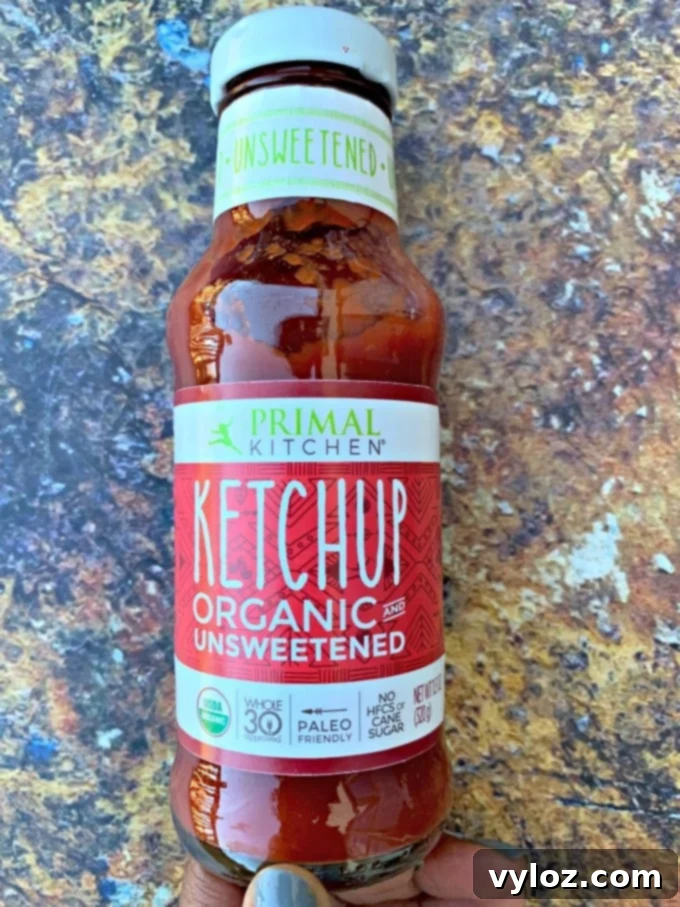 Easy Keto Homemade BBQ Sauce 6 Bottle of Primal Kitchen unsweetened ketchup, a keto-friendly ingredient
