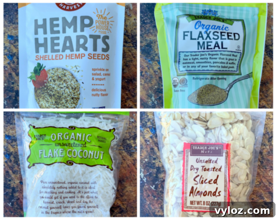 Ingredients for keto hemp oatmeal