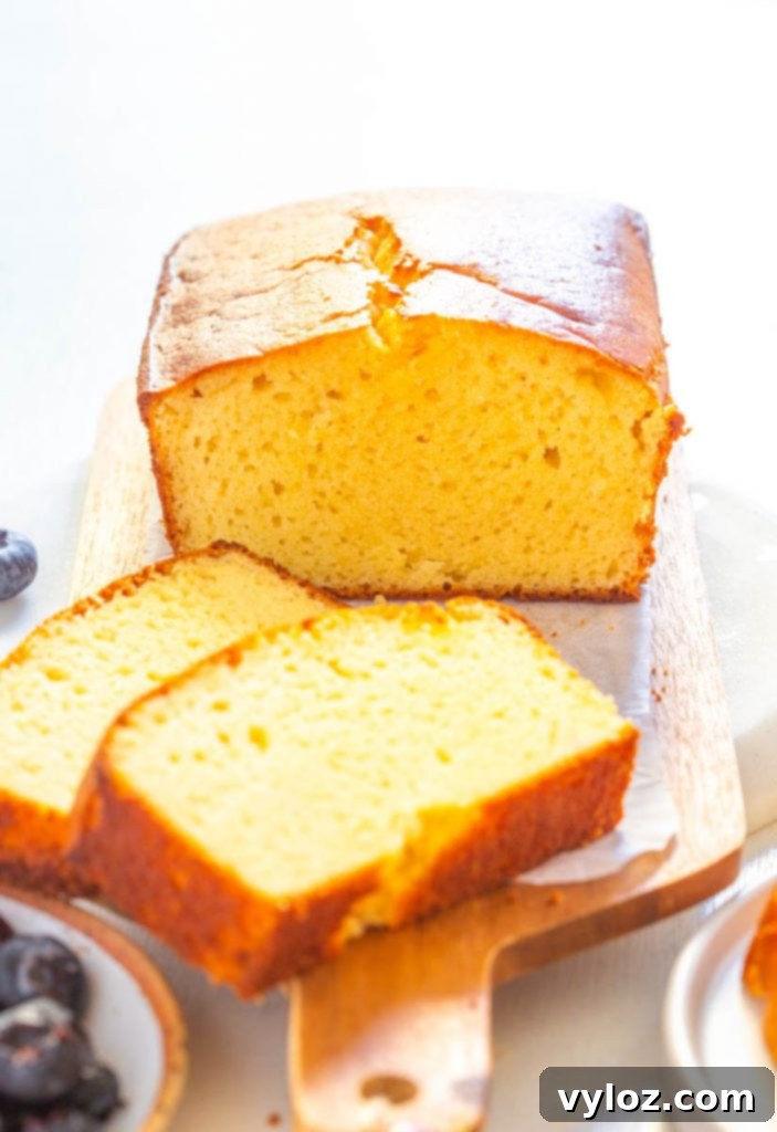 keto low carb pound cake on a wooden board