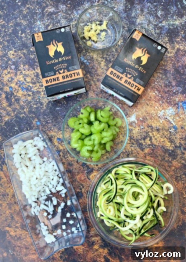 Keto Low Carb Instant Pot Chicken Zoodle Soup 4 ingredients for keto low carb chicken noodle soup with zucchini noodles