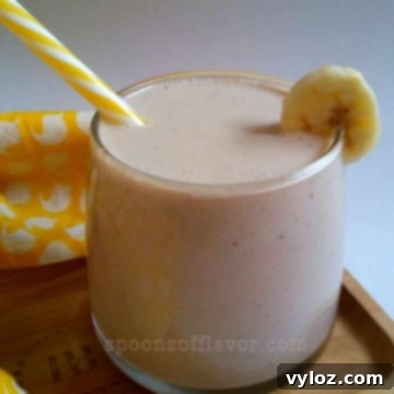 Healthy Banana Milkshake in a glass