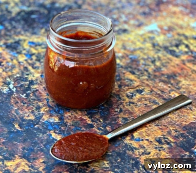 homemade keto BBQ sauce in a small dish