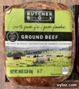 butcher box ground beef in sustainable packaging