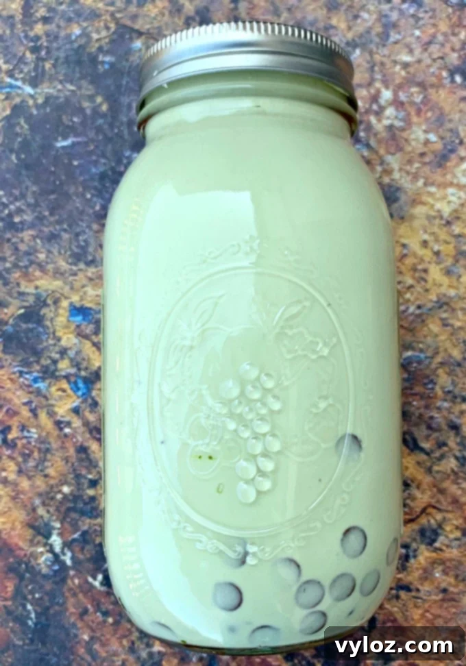 Keto mint chocolate ice cream in a mason jar, perfectly chilled and ready to serve